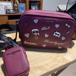 NWT Karl Lagerfeld Paris Maybelle Cate Pins Camera Crossbody Bag